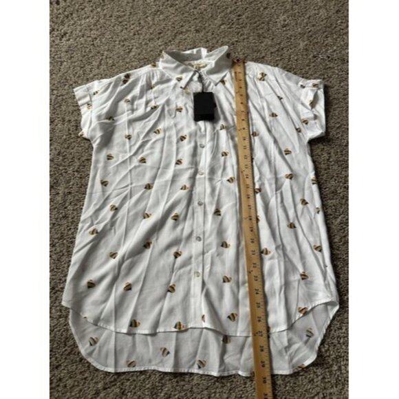Jane and Delancey Hearts LBGT Pride button up collar T-shit Womens Size Medium - Picture 8 of 15